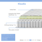 Στρώμα Klaudia Continuous spring μονής όψης 17-18cm 90x200εκ