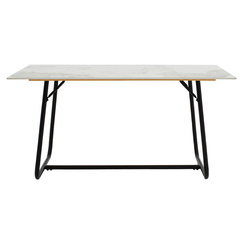 Τραπέζι Revello sintered stone λευκό μαρμάρου-μαύρο 150x90x75εκ