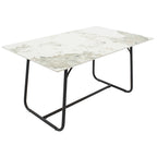 Τραπέζι Revello sintered stone λευκό μαρμάρου-μαύρο 150x90x75εκ