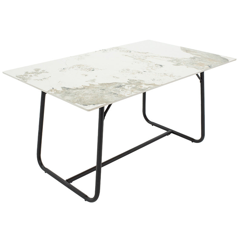 Τραπέζι Revello sintered stone λευκό μαρμάρου-μαύρο 150x90x75εκ