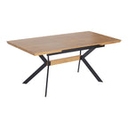 Τραπέζι Jessamy επεκτεινόμενο MDF 43mm σε φυσική απόχρωση και πόδι μεταλλικό μαύρο 160/200x90x76εκ