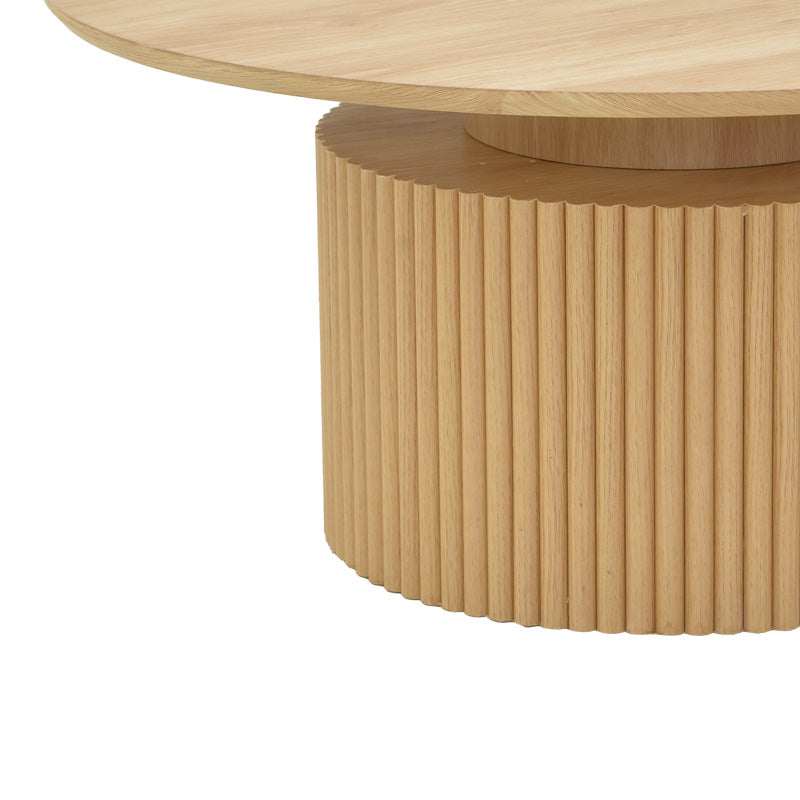 Τραπέζι σαλονιού Opols mdf σε φυσική απόχρωση Φ90x42εκ