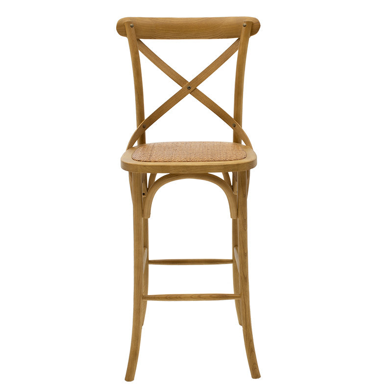 Σκαμπό μπαρ Reid ξύλο sonoma-έδρα καφέ rattan