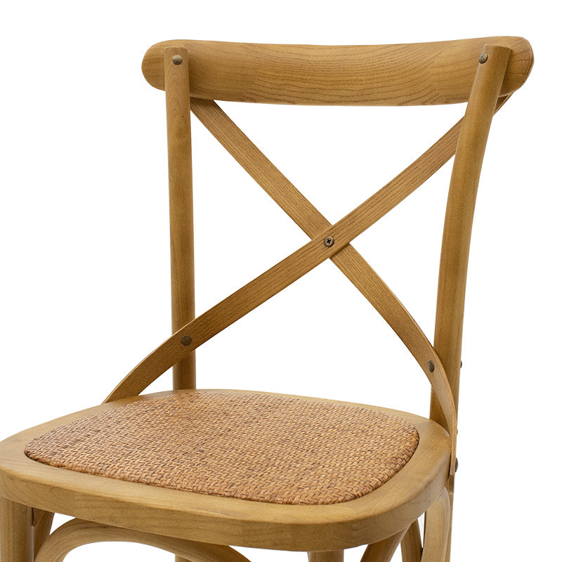 Σκαμπό μπαρ Reid ξύλο sonoma-έδρα καφέ rattan