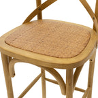 Σκαμπό μπαρ Reid ξύλο sonoma-έδρα καφέ rattan