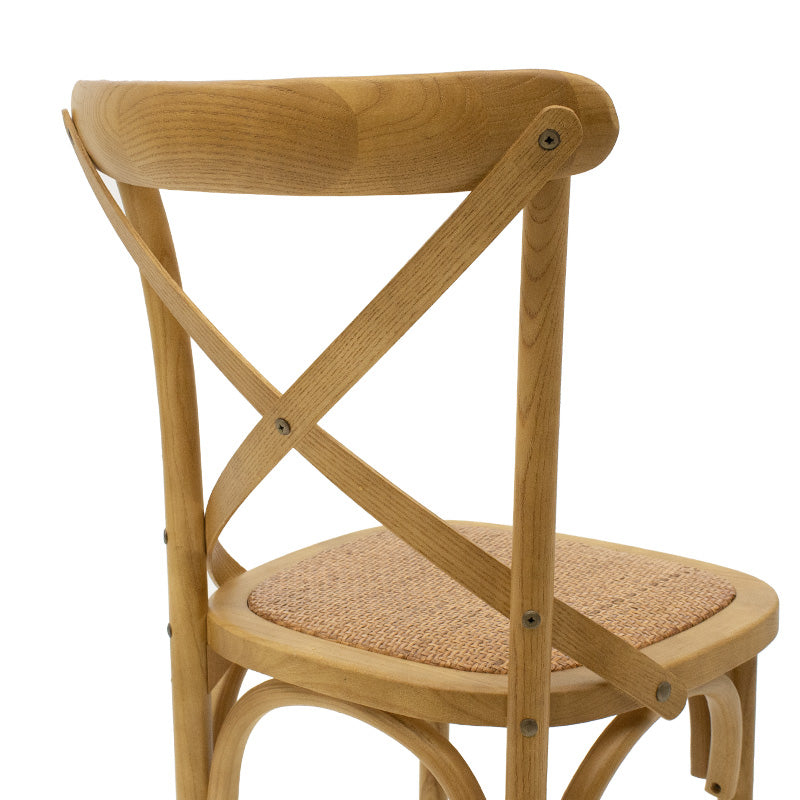 Σκαμπό μπαρ Reid ξύλο sonoma-έδρα καφέ rattan