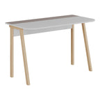 Γραφείο Malia λευκό-μόκα και πόδι σε φυσική απόχρωση 120x60.5x75εκ