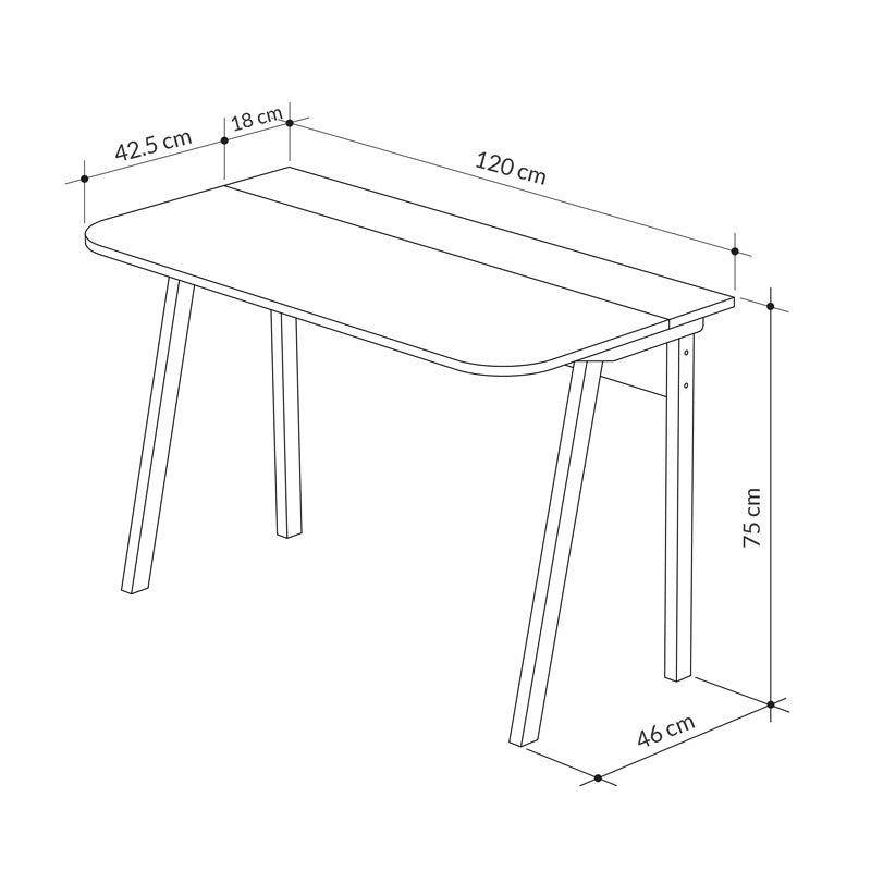 Γραφείο Malia σε λευκή-φυσική απόχρωση 120x60.5x75εκ