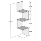 Ραφιέρα γωνιακή τοίχου Insta λευκό 25x25x105,5εκ