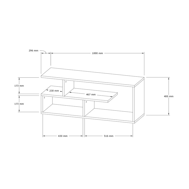Έπιπλο τηλεόρασης Waldo λευκό μελαμίνης 100x29,5x40εκ