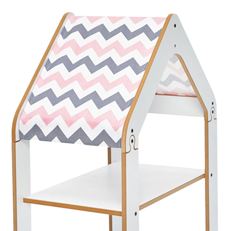 Ραφιέρα τ. Montessori Zoilen λευκό-ροζ mdf 50x30x80εκ