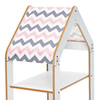 Ραφιέρα τ. Montessori Zoilen λευκό-ροζ mdf 50x30x80εκ