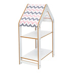 Ραφιέρα τ. Montessori Zoilen λευκό-ροζ mdf 50x30x80εκ