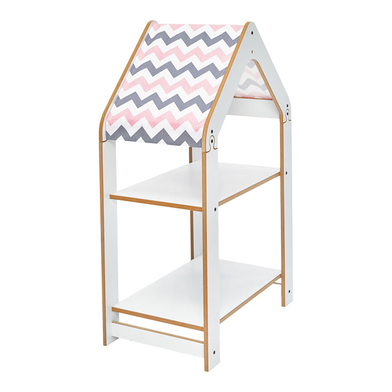 Ραφιέρα τ. Montessori Zoilen λευκό-ροζ mdf 50x30x80εκ