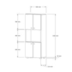 Στήλη Guzel σε καρυδί απόχρωση 60x31.4x140εκ