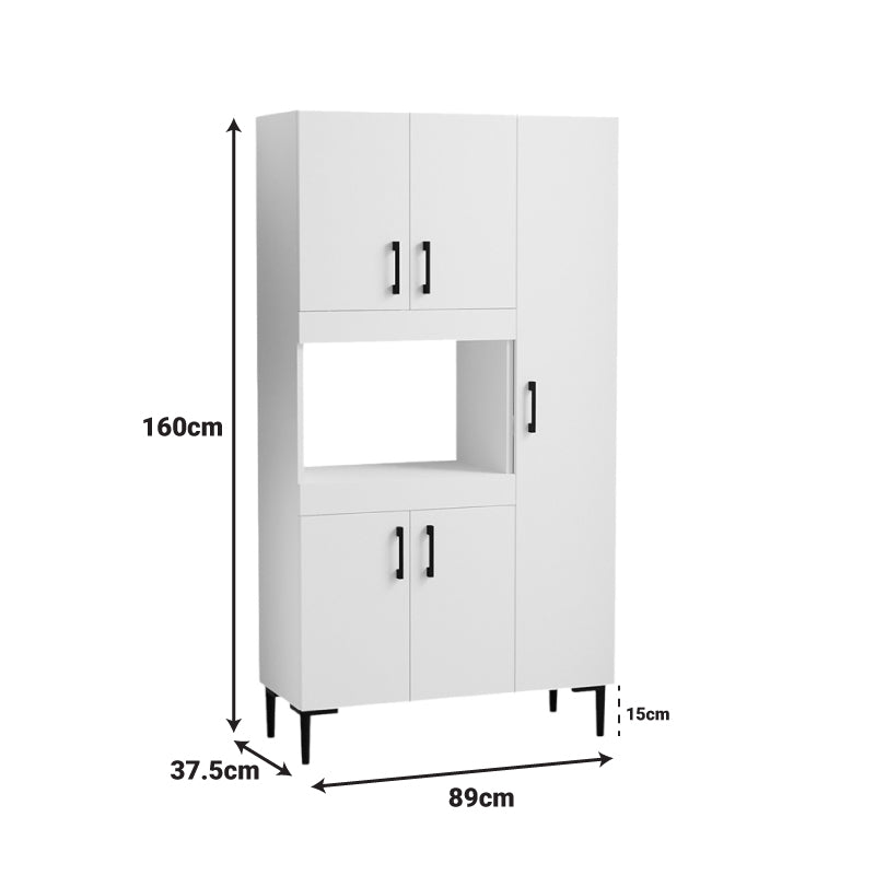 Ντουλάπια κουζίνας Defne σε λευκή απόχρωση 89x37.5x160εκ