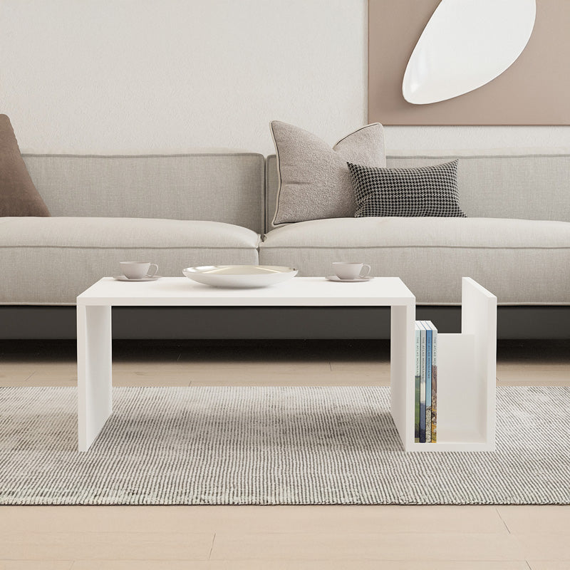 Τραπέζι σαλονιού Poko σε λευκή απόχρωση 86.8x50x32,4εκ