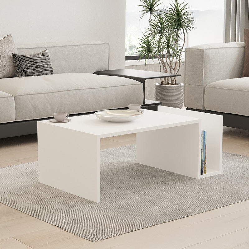 Τραπέζι σαλονιού Poko σε λευκή απόχρωση 86.8x50x32,4εκ