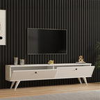 Έπιπλο τηλεόρασης Jate σε λευκή απόχρωση 160x25x40εκ