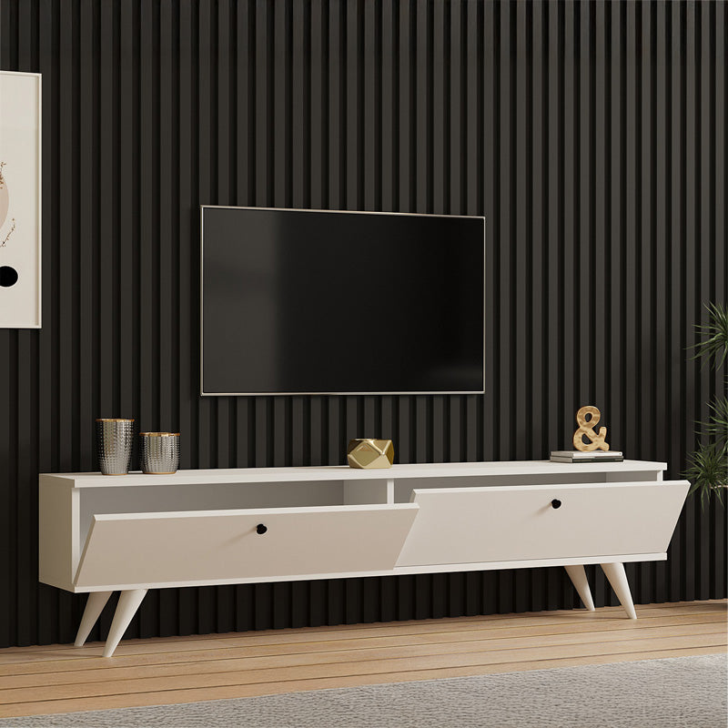 Έπιπλο τηλεόρασης Jate σε λευκή απόχρωση 160x25x40εκ