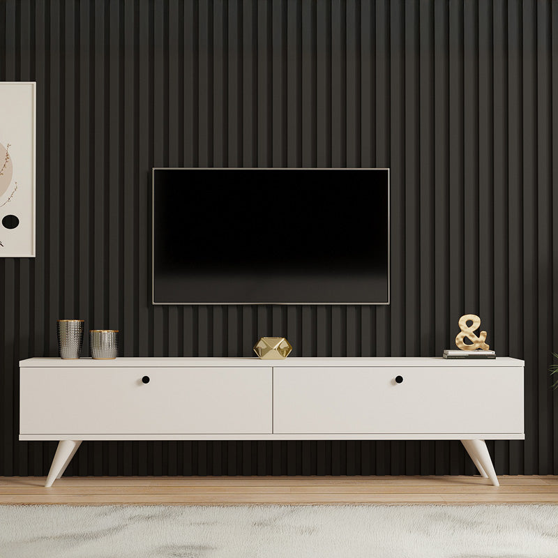 Έπιπλο τηλεόρασης Jate σε λευκή απόχρωση 160x25x40εκ
