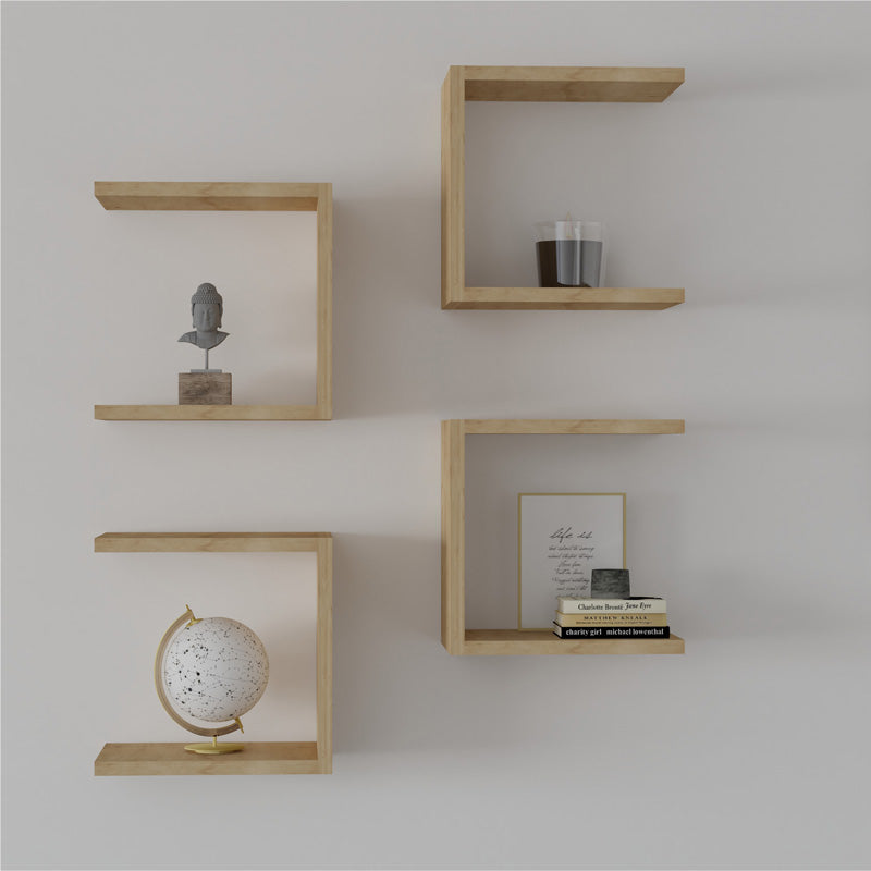 Ραφιέρα τοίχου Perari 4τεμ.σε oak απόχρωση 30x19.6x30εκ