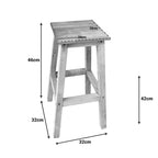 Σκαμπό Waroby ξύλινο σε φυσικη απόχρωση 32x32x46εκ