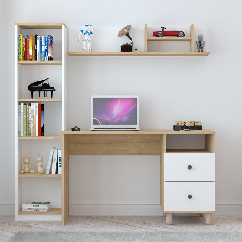Σύνθεση γραφείου Kontor sonoma-λευκό 160x50x162εκ