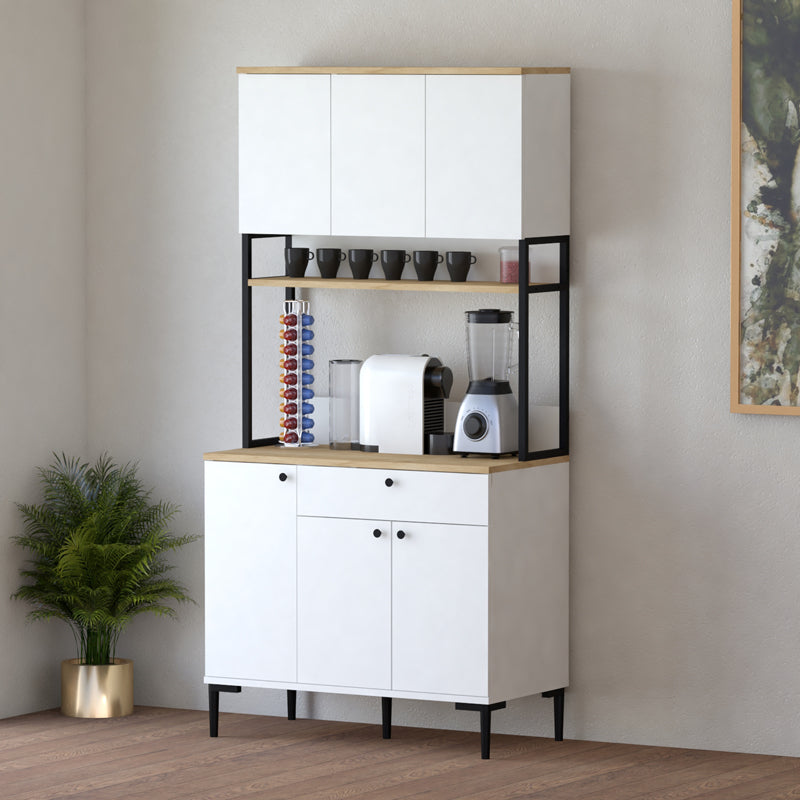 Ντουλάπια κουζίνας Lenner λευκό-sonoma 90x45x184εκ