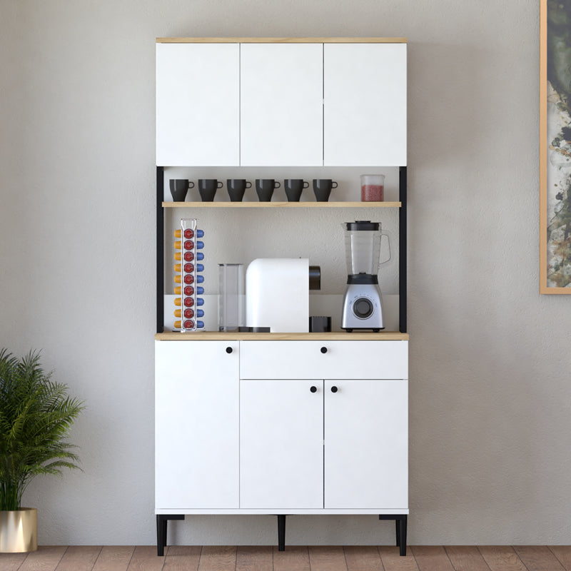 Ντουλάπια κουζίνας Lenner λευκό-sonoma 90x45x184εκ