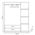 Ντουλάπα ρούχων τρίφυλλη OLYMPUS χρώμα castillo-toro 120x57x183εκ