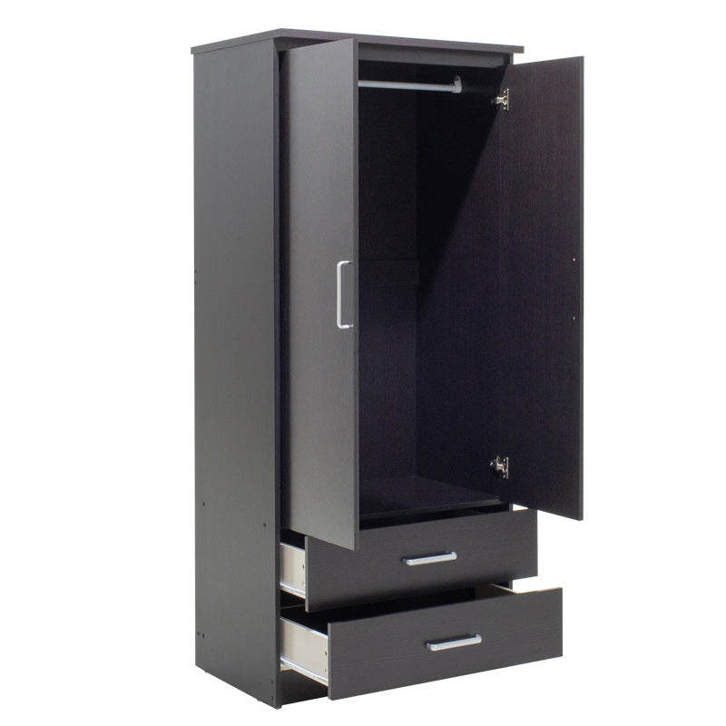 Ντουλάπα ρούχων δίφυλλη OLYMPUS χρώμα wenge 81x57x183εκ