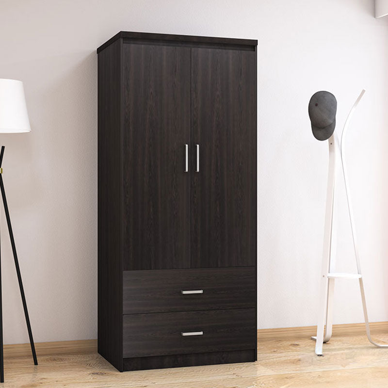 Ντουλάπα ρούχων δίφυλλη OLYMPUS χρώμα wenge 81x57x183εκ