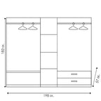 Ντουλάπα ρούχων πεντάφυλλη OLYMPUS χρώμα wenge 198x57x183εκ