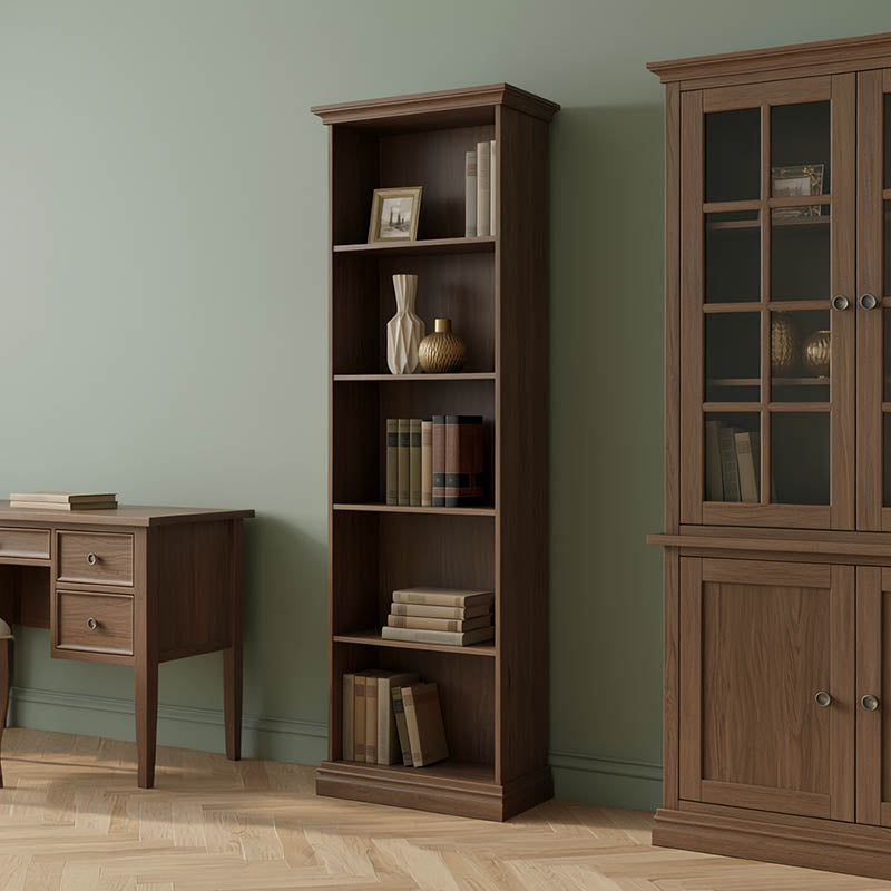 Βιβλιοθήκη Mozart χρώμα καρυδί 60x34,5x202,5εκ