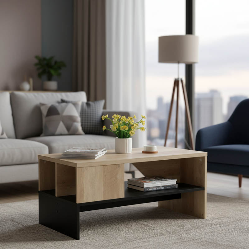 Τραπέζι σαλονιού Naya sonoma-ανθρακί 93x46x43εκ