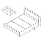 Κρεβάτι Olympus με συρτάρι σε λευκή απόχρωση 150x200εκ