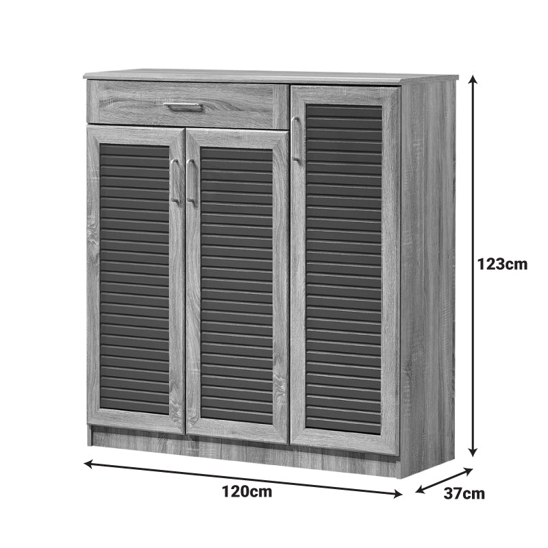 Παπουτσοθήκη-ντουλάπι Sante 30 ζεύγων σε sonoma-ανθρακί απόχρωση 120x37x123εκ