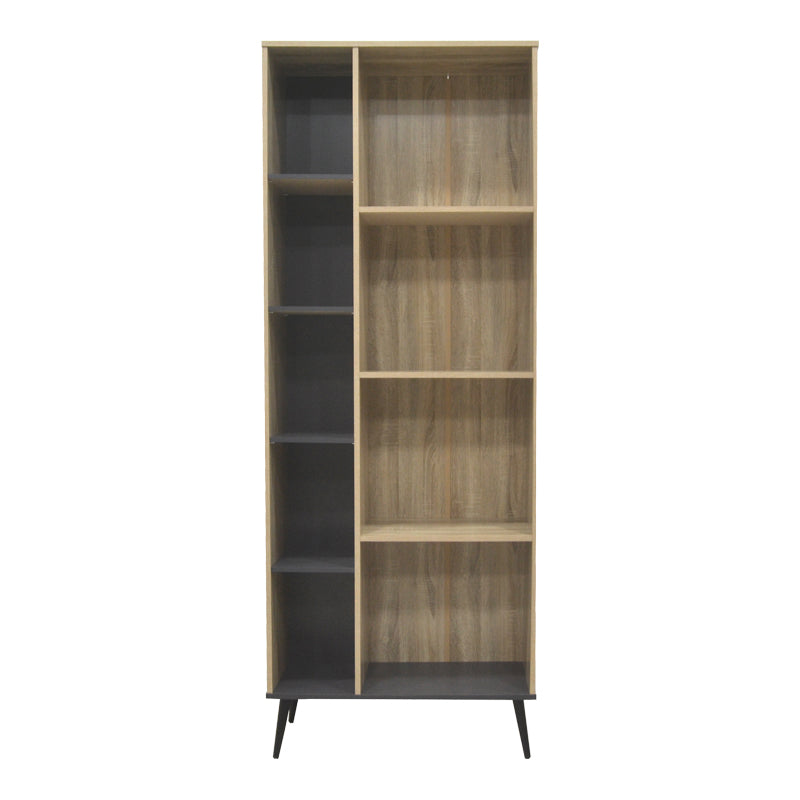 Βιβλιοθήκη Zezan σε sonoma-ανθρακί απόχρωση 76.5x30x200.5εκ