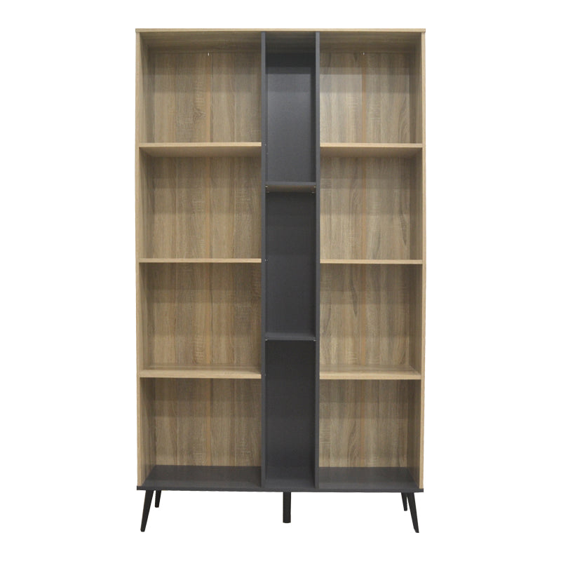 Βιβλιοθήκη Zezan σε sonoma-ανθρακί απόχρωση 114x30x200.5εκ