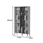 Βιβλιοθήκη Zezan σε sonoma-ανθρακί απόχρωση 114x30x200.5εκ
