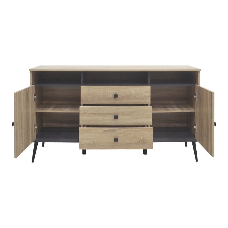 Μπουφές Zezan σε sonoma-ανθρακί απόχρωση 140.5x41.5x80εκ