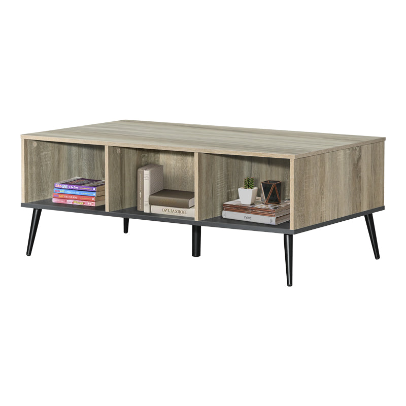 Τραπέζι σαλονιού Zezan σε sonoma-ανθρακί απόχρωση 121x60x44.5εκ