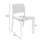 Καρέκλα Fenxy pp σε λευκή απόχρωση 38x42x77εκ
