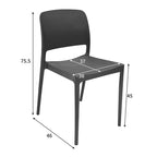 Καρέκλα Fenxy pp σε μαύρη απόχρωση 38x42x77εκ