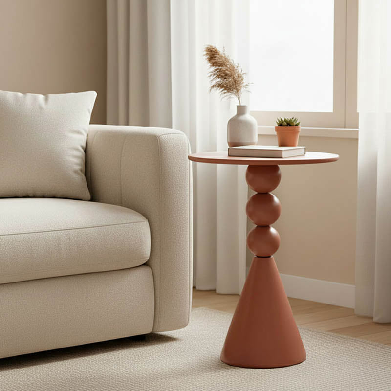 Βοηθητικό τραπέζι Bilane μέταλλο σε terracotta απόχρωση Φ39x60εκ