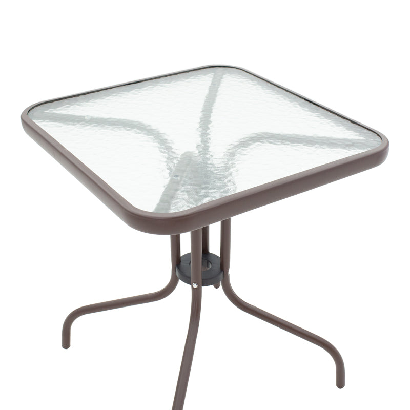 Tραπεζαρία Obbi-Watson σετ 3τεμ καφέ μέταλλο-pe rattan 60x60x70εκ