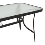 Τραπέζι Ensure μέταλλο μαύρο-γυαλί 140x80x70εκ