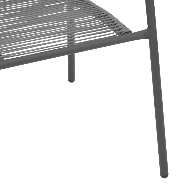 Πολυθρόνα Lindaria στοιβαζόμενη μέταλλο-pe rattan σε ανθρακί απόχρωση 54x63x74εκ