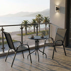 Τραπεζαρία Vergo-Calan 3τεμ μαύρο μέταλλο Φ60x70εκ